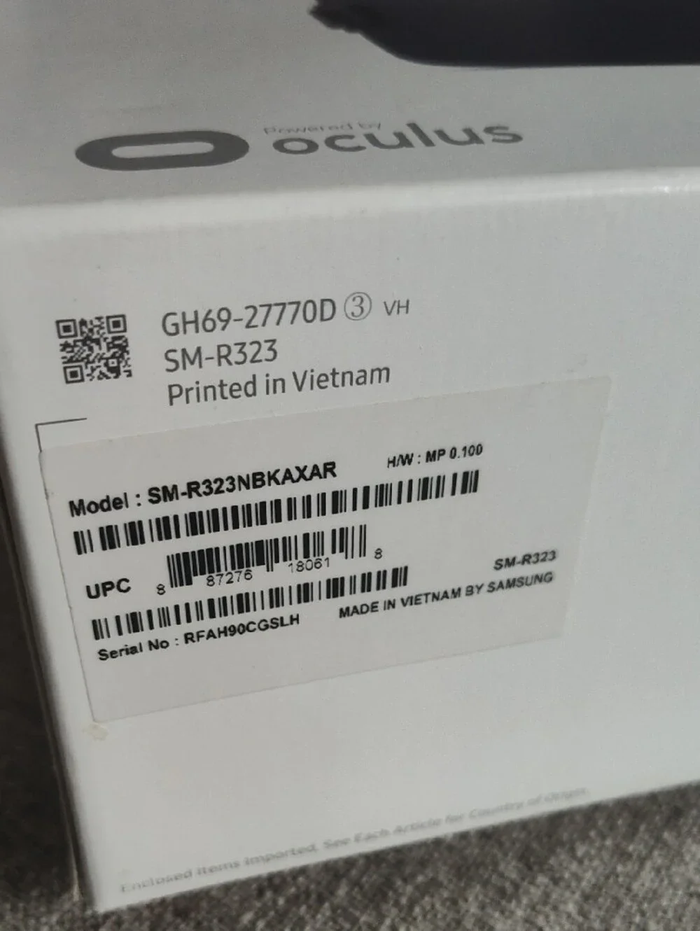 Samsung Gear VR Headset in Black